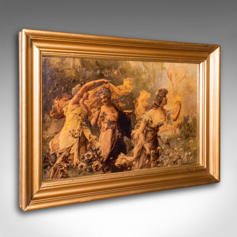 Antique Framed Crystoleum Picture, English, Art, Mezzotint Painting, Victorian