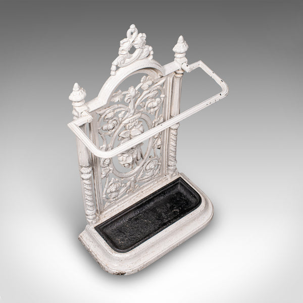 Antique Portico Stick Stand, English, Cast Iron, Hall, Umbrella Loop, Victorian