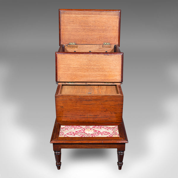 Antique Set of Library Steps, English, Walnut, Oak, Step Storage Stand, Regency