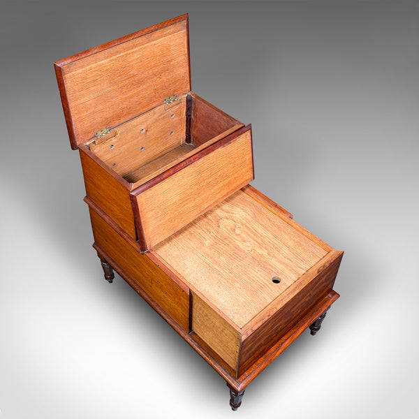 Antique Set of Library Steps, English, Walnut, Oak, Step Storage Stand, Regency