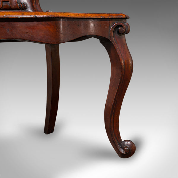 Antique Law Chambers Hall Chair, Scottish, Walnut, Reception Seat, Victorian