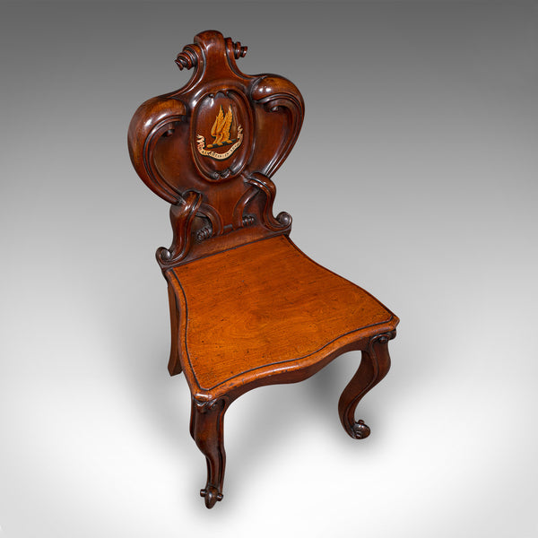 Antique Law Chambers Hall Chair, Scottish, Walnut, Reception Seat, Victorian