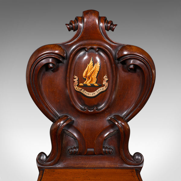 Antique Law Chambers Hall Chair, Scottish, Walnut, Reception Seat, Victorian
