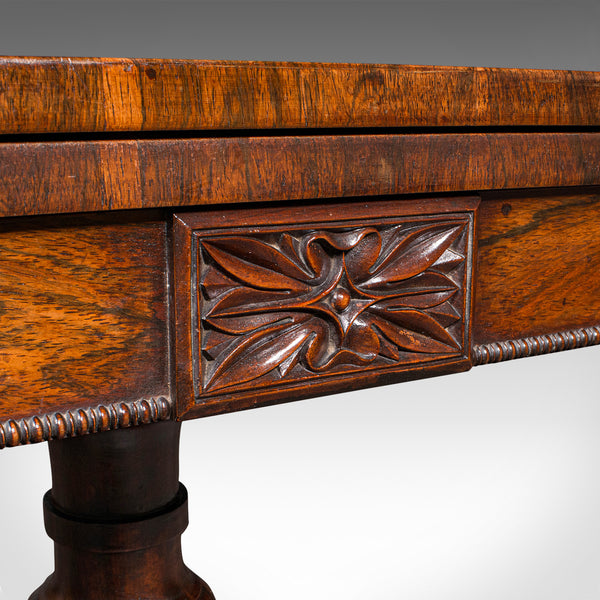 Antique Fold Over Card Table, English, Extending, Games, Console, Regency, 1820