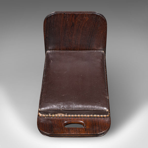 Antique Gentleman's Gout Stool, English, Leather, Occasional Foot Rest, Georgian