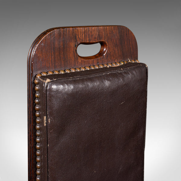 Antique Gentleman's Gout Stool, English, Leather, Occasional Foot Rest, Georgian