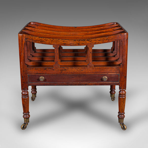 Antique Low Profile Canterbury, English, Newspaper Rack, Magazine Stand, Regency