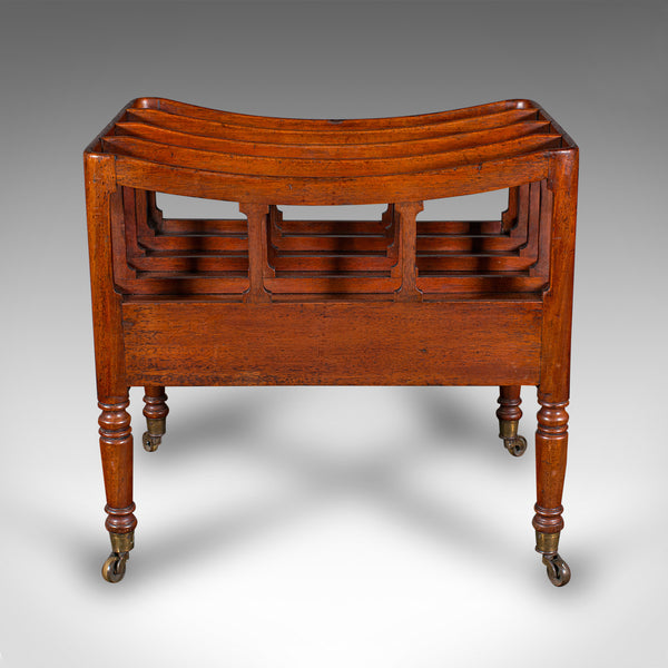 Antique Low Profile Canterbury, English, Newspaper Rack, Magazine Stand, Regency