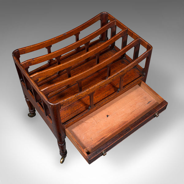 Antique Low Profile Canterbury, English, Newspaper Rack, Magazine Stand, Regency
