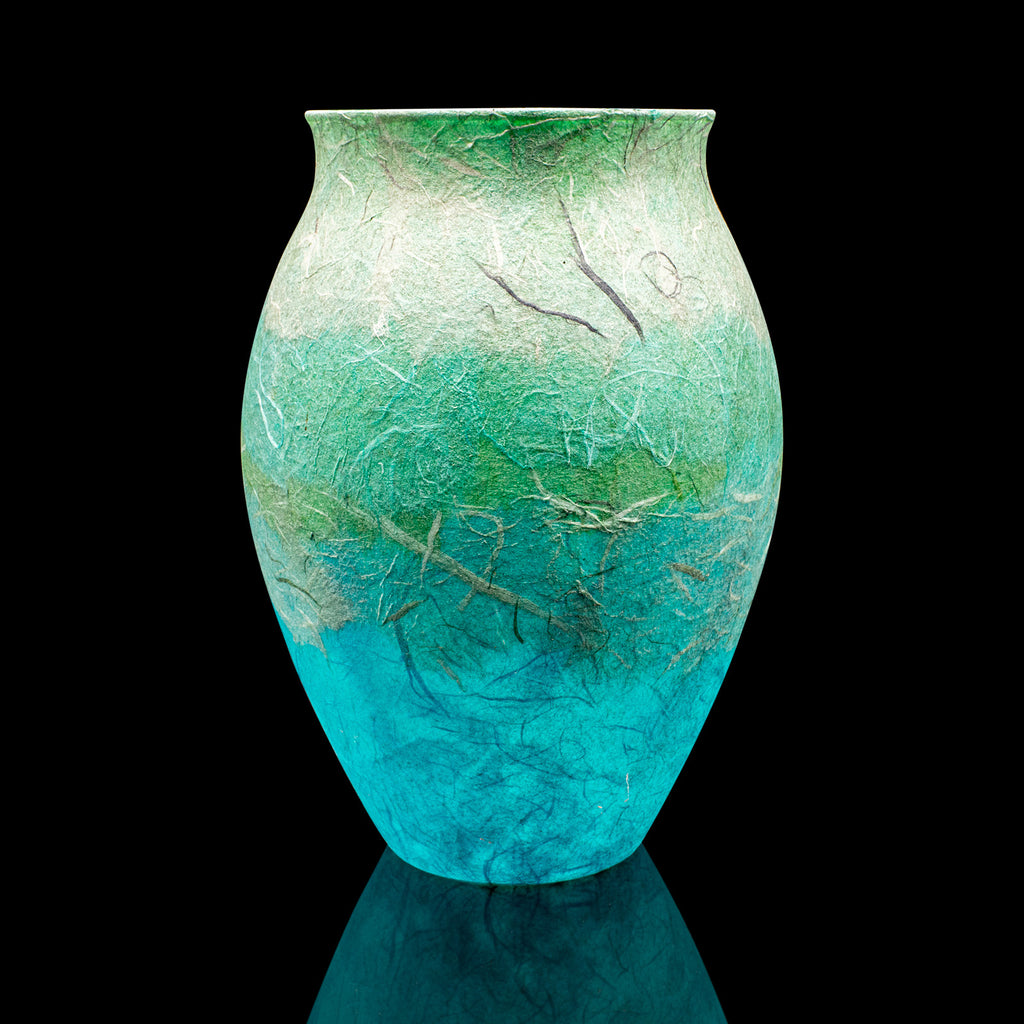 Contemporary Display Vase, English, Art Glass, Straw Silk, Flowers