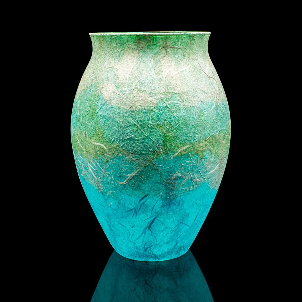 Contemporary Display Vase, English, Art Glass, Straw Silk, Flowers