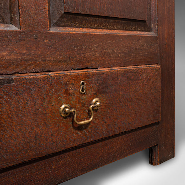 Large Antique 3 Panel Mule Chest, English Oak, Storage Trunk, Georgian, C.1770