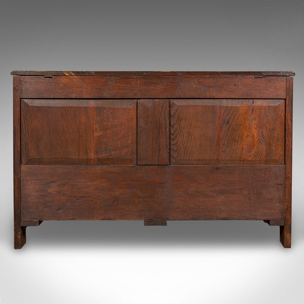 Large Antique 3 Panel Mule Chest, English Oak, Storage Trunk, Georgian, C.1770