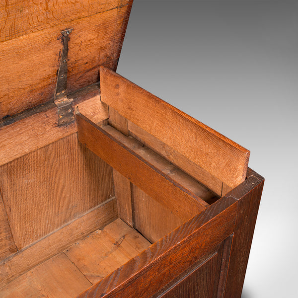 Large Antique 3 Panel Mule Chest, English Oak, Storage Trunk, Georgian, C.1770