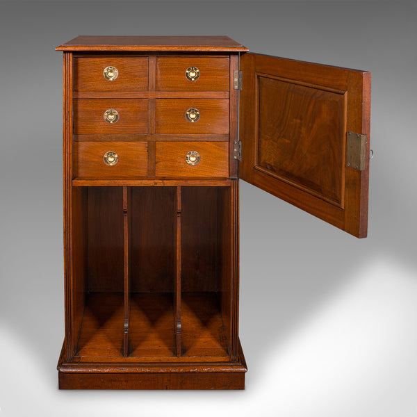 Antique Music Cabinet, English, Walnut, Drawing Room, Side Cabinet, Victorian