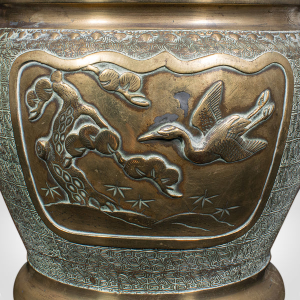 Antique Edo Period Decorative Planter, Japanese, Bronze, Jardiniere, Victorian