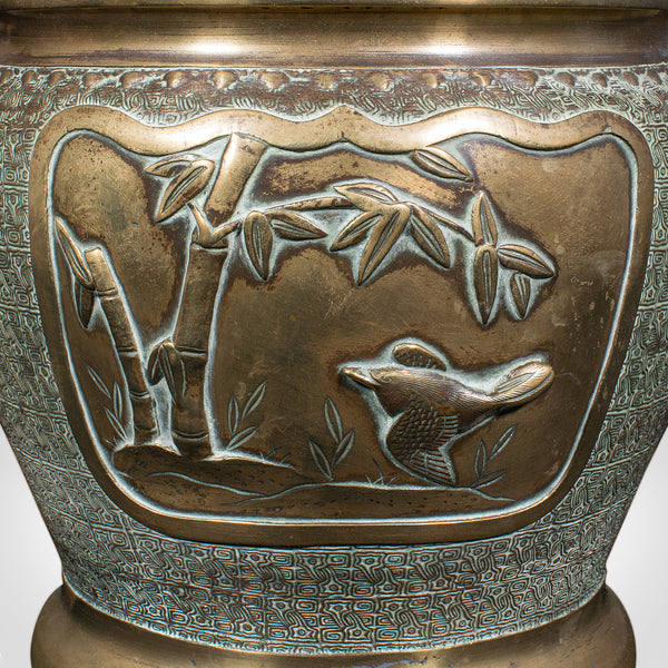 Antique Edo Period Decorative Planter, Japanese, Bronze, Jardiniere, Victorian