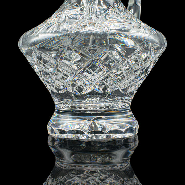 Vintage Cut Crystal Whiskey Waterer, English, Mid Century, Pouring Ewer, C.1950