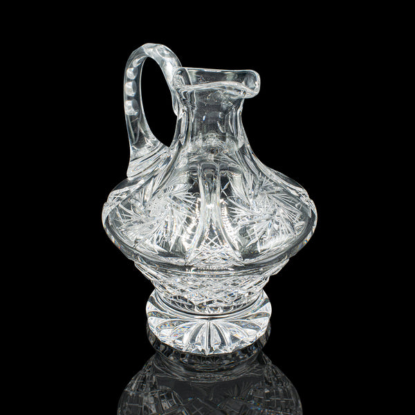 Vintage Cut Crystal Whiskey Waterer, English, Mid Century, Pouring Ewer, C.1950