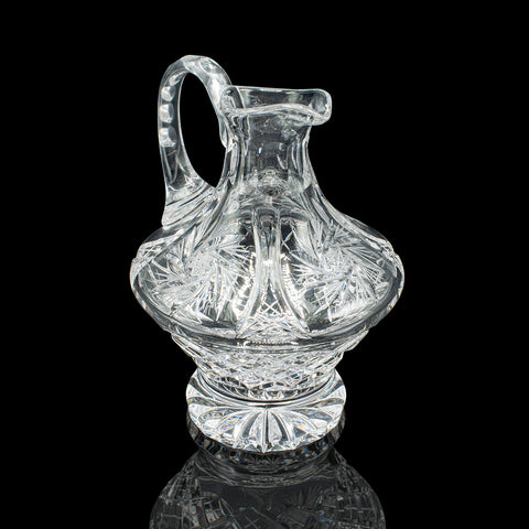 Vintage Cut Crystal Whiskey Waterer, English, Mid Century, Pouring Ewer, C.1950