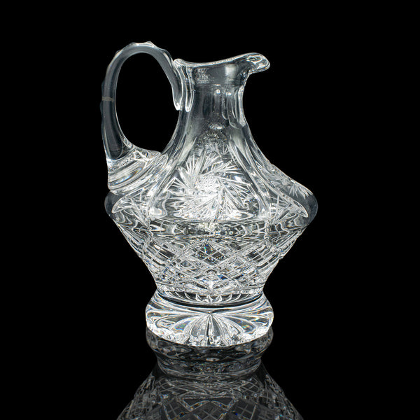 Vintage Cut Crystal Whiskey Waterer, English, Mid Century, Pouring Ewer, C.1950