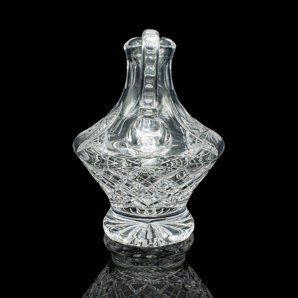 Vintage Cut Crystal Whiskey Waterer, English, Mid Century, Pouring Ewer, C.1950