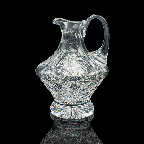 Vintage Cut Crystal Whiskey Waterer, English, Mid Century, Pouring Ewer, C.1950