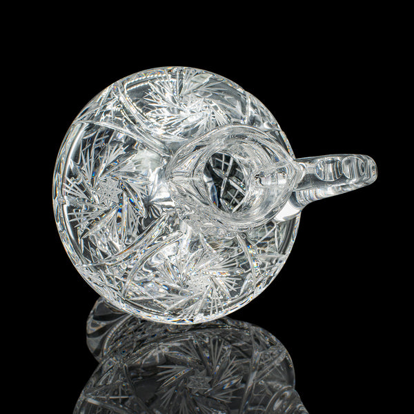 Vintage Cut Crystal Whiskey Waterer, English, Mid Century, Pouring Ewer, C.1950