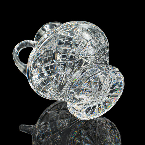 Vintage Cut Crystal Whiskey Waterer, English, Mid Century, Pouring Ewer, C.1950