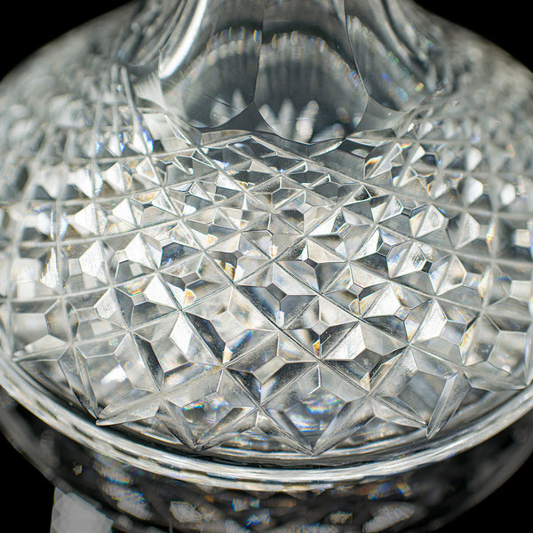 Vintage Ship’s Decanter, English, Crystal Glass Wine Vessel, Mid Century, C.1960