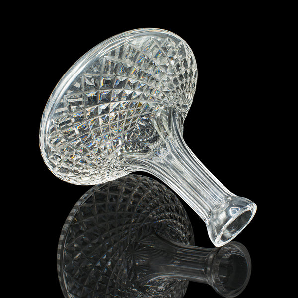 Vintage Ship’s Decanter, English, Crystal Glass Wine Vessel, Mid Century, C.1960
