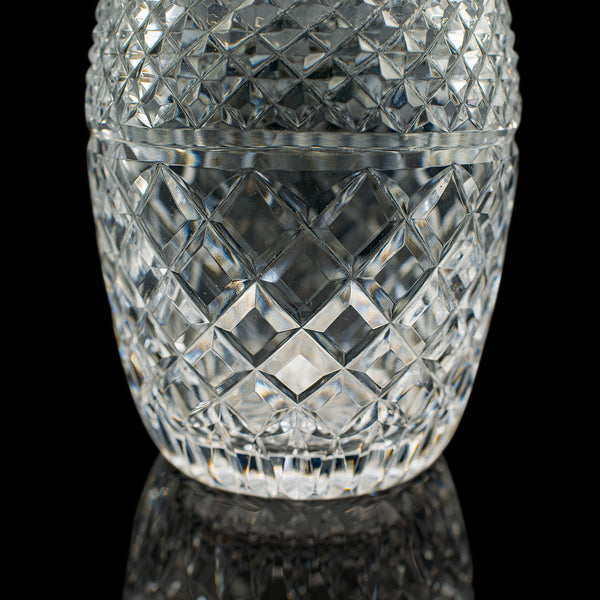 Vintage Port Decanter, English, Cut Glass, Silver, Sherry, Hallmark, Mid Century