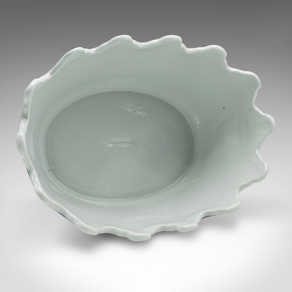 Vintage Oval Blue & White Jardiniere, Chinese, Ceramic, Decorative, Planter Pot