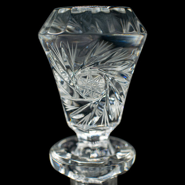 Vintage Crystal Brandy Decanter, English, Cut Glass Spirit Vessel, Mid Century