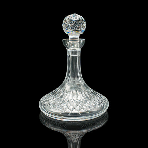Vintage Ship's Decanter, English, Cut Crystal Glass, Wine, Spirit, Mid Century