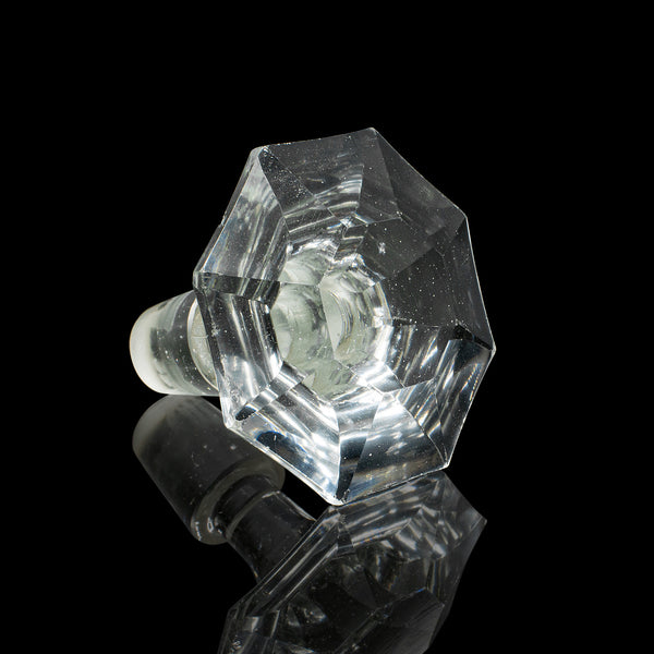Antique Whiskey Decanter, English, Glass, Scotch, Barware, Victorian, Circa 1900