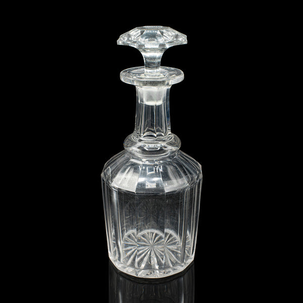 Antique Whiskey Decanter, English, Glass, Scotch, Barware, Victorian, Circa 1900