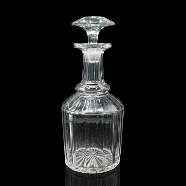 Antique Whiskey Decanter, English, Glass, Scotch, Barware, Victorian, Circa 1900