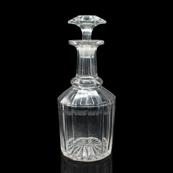 Antique Whiskey Decanter, English, Glass, Scotch, Barware, Victorian, Circa 1900
