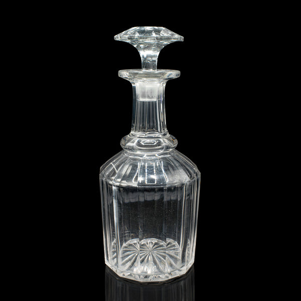 Antique Whiskey Decanter, English, Glass, Scotch, Barware, Victorian, Circa 1900