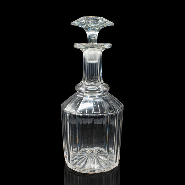 Antique Whiskey Decanter, English, Glass, Scotch, Barware, Victorian, Circa 1900