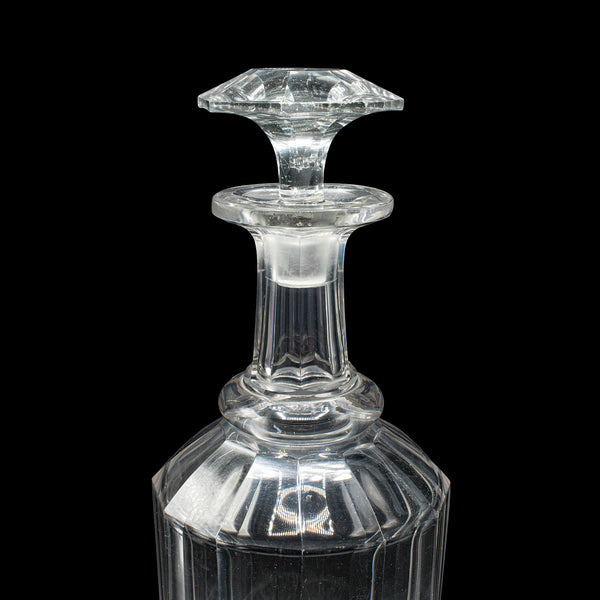 Antique Whiskey Decanter, English, Glass, Scotch, Barware, Victorian, Circa 1900