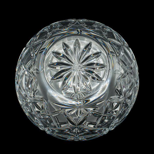 Vintage Decorative Fruit Bowl, English, Cut Crystal Glass, Serving Dish, Punch