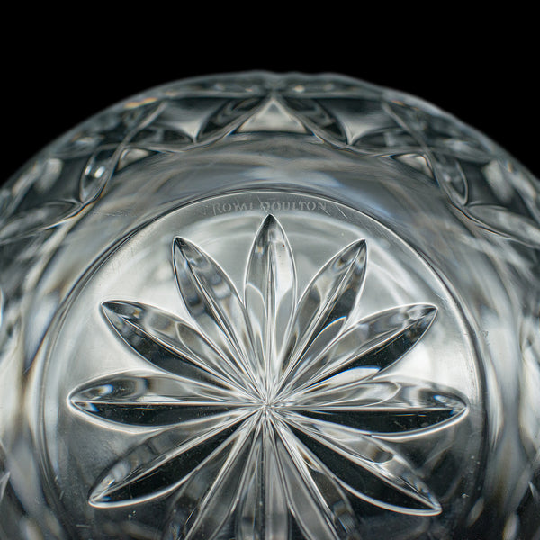 Vintage Decorative Fruit Bowl, English, Cut Crystal Glass, Serving Dish, Punch