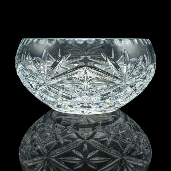 Vintage Decorative Fruit Bowl, English, Cut Crystal Glass, Serving Dish, Punch