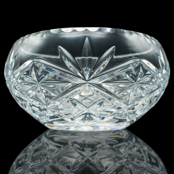 Vintage Decorative Fruit Bowl, English, Cut Crystal Glass, Serving Dish, Punch