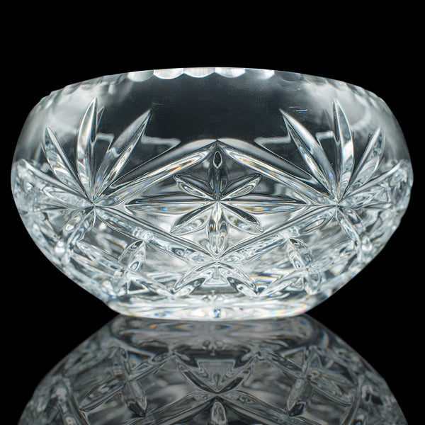 Vintage Decorative Fruit Bowl, English, Cut Crystal Glass, Serving Dish, Punch