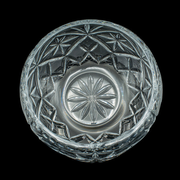 Vintage Decorative Fruit Bowl, English, Cut Crystal Glass, Serving Dish, Punch