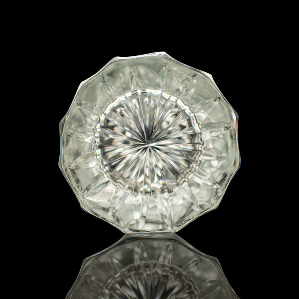 Vintage Crystal Flower Vase, English, Cut Glass, Bouquet, Sleeve, Circa 1940