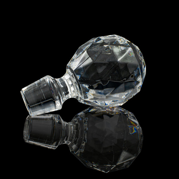 Vintage Liqueur Decanter, English, Cut Crystal Glass, Mid 20th Century, C.1960